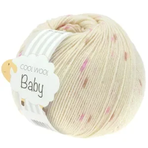 Billig Lana Grossa Cool Wool Baby Garn Print 353 Naturvit/Syren/Rosa/Bär