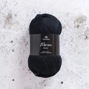 Svarta Fåret Merino Mini Garn 101 Svart Snabb frakt