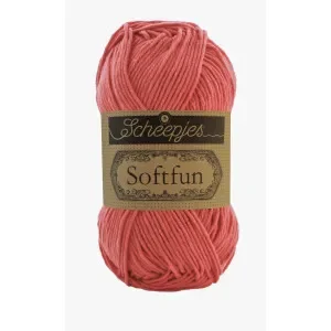 Handla nu Scheepjes Softfun Garn Unicolor 2607 Röd