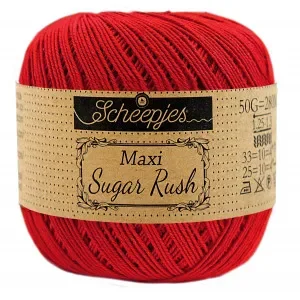 Scheepjes Maxi Sugar Rush Garn Unicolor 722 Red Bästa pris