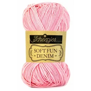 Endast idag Scheepjes Softfun Denim Garn Print 504 Rosa
