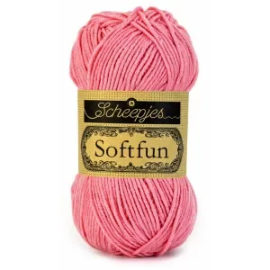 Scheepjes Softfun Garn Unicolor 2514 Korall Rosa risnedsättning