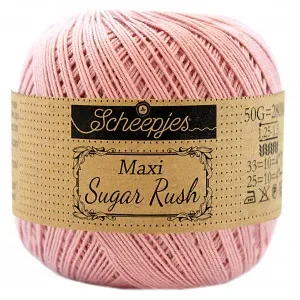 Scheepjes Maxi Sugar Rush Garn Unicolor 408 Old Rosa Nyhet