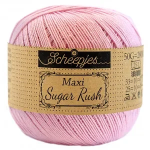Köp online Scheepjes Maxi Sugar Rush Garn Unicolor 246 Icy Pink