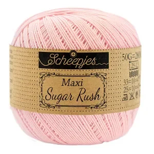 Begränsat antal Scheepjes Maxi Sugar Rush Garn Unicolor 238 Powder Pink