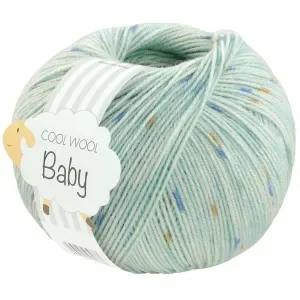 I lager Lana Grossa Cool Wool Baby Garn Print 369 Mint/Blå/Orange