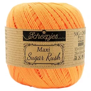 Scheepjes Maxi Sugar Rush Garn Unicolor 411 Sweet Orange Lågt pris