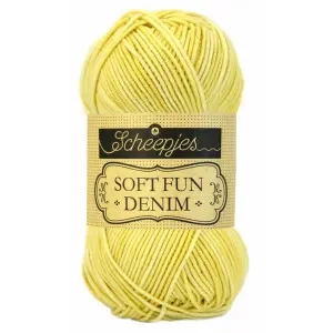 Scheepjes Softfun Denim Garn Print 518 Gul Sista chansen