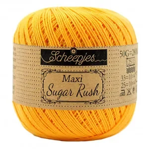 Scheepjes Maxi Sugar Rush Garn Unicolor 208 Yellow Gold Trygg betalning