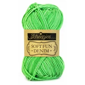 Scheepjes Softfun Denim Garn Print 506 Grön Rabatt