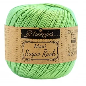 Begränsat antal Scheepjes Maxi Sugar Rush Garn Unicolor 513 Spring Green