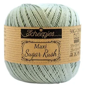 Beställ nu Scheepjes Maxi Sugar Rush Garn Unicolor 402 Silver Green
