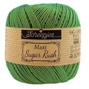 Kampanj Scheepjes Maxi Sugar Rush Garn Unicolor 412 Forest Green