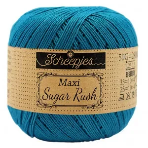 Scheepjes Maxi Sugar Rush Garn Unicolor 400 Petron Blue Utförsäljning