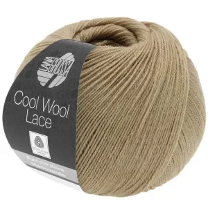 Lana Grossa Cool Wool Lace Garn 14 Nougat Extra rabatt