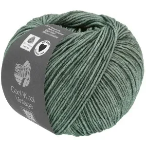 Premium Lana Grossa Cool Wool Vintage Garn 7368 Gröngrå