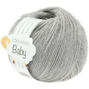 risnedsättning Lana Grossa Cool Wool Baby Garn 206 Ljusgrå Melange