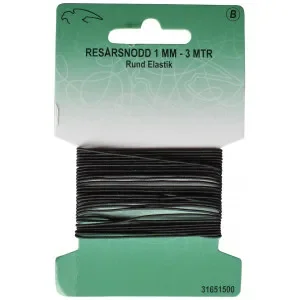 Resår / Resårband Svart 1mm 3 m Trygg betalning