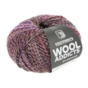 Lang Yarns Footprints Garn 11 Lila/Fuchsia/Brun Fri frakt