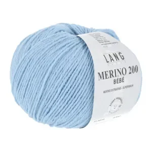 Begränsat antal Lang Yarns Merino 200 Bebe Garn 372 Ljus Blå