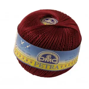 Utförsäljning DMC Petra nr. 5 Virkgarn Unicolor 5815 Vinröd