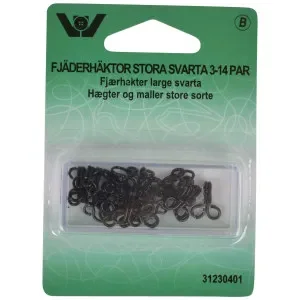 Populär Fjäderhäktor Svart strl. 3 – 14 st.