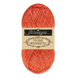 Scheepjes Stone Washed XL Garn Mix 883 Realgar Röd Populärt val