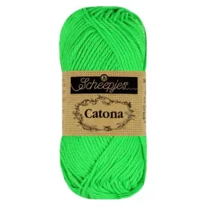 Scheepjes Catona Garn Unicolor 602 Neon Grön Kampanjpris