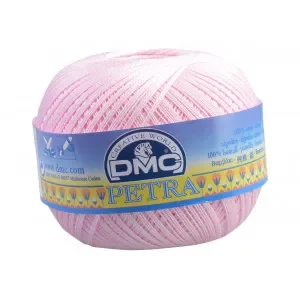 DMC Petra nr. 8 Virkgarn Unicolor 54458 Rosa Kundfavorit