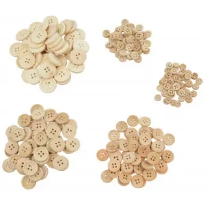 Infinity Hearts Assorterade Knappar Trä 8-23mm – 250 st. Begränsad tid