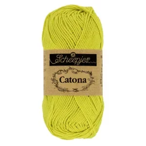 Snabb frakt Scheepjes Catona Garn 245 Grön Gul – 10g
