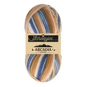 Scheepjes Garn Arcadia Randigt 910 Timber risnedsättning