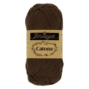 Säker betalning Scheepjes Catona Garn 162 Svart Kaffe – 25g