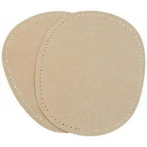 Kampanj Armbågslappar Mocka Oval Beige 10,5x13,2cm – 2 st.