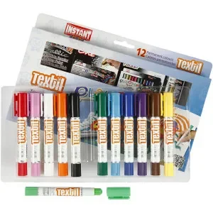 Playcolor Textilfärg, L: 14 cm, mixade färger, 5 g, 12 st./ 1 förp. Rea