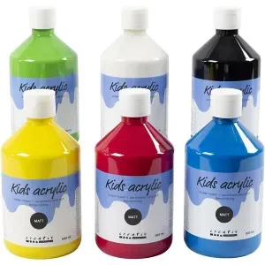 Lägg i varukorgen Akrylfärg Matt, primärfärger, 6x500 ml/ 1 förp.