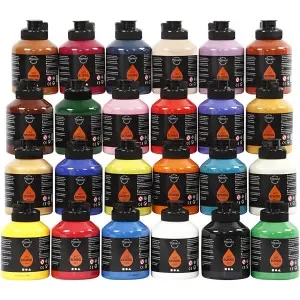 risnedsättning Akrylfärg, halvblank, mixade färger, 24x500 ml/ 1 förp.