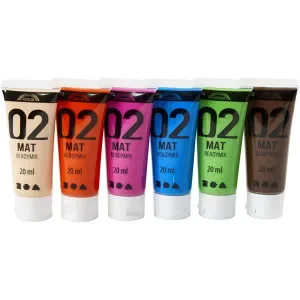 Nyhet Akrylfärg Matt, kompletterande färger, 6x20 ml/ 1 förp.