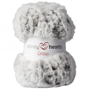 Köp nu Infinity Hearts Crocus Pälsgarn 95 Vit/Svart
