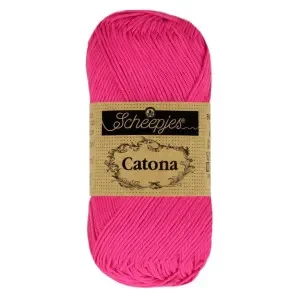 Scheepjes Catona Garn Unicolor 604 Neonrosa Fynd