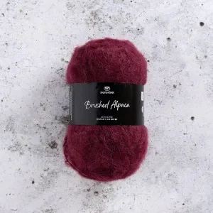 Sänkt pris Svarta Fåret Brushed Alpaca Garn 20 Vinröd