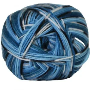 Hjertegarn Aloe Sockwool Strumpgarn 5090 Blå/Vit/Svart Rea