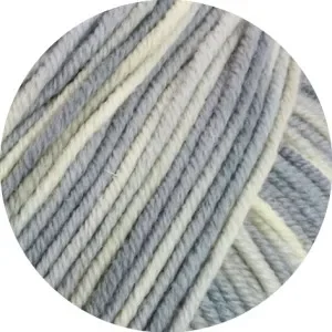 Lana Grossa Cool Wool Garn Print 829 Off-white/Silver/Ljusgrå/Grå Endast denna vecka
