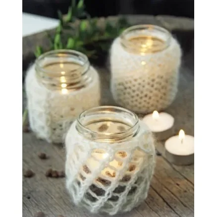 risnedsättning Holiday Night by DROPS Design – Ãverdrag till Ljuslykta Stickbeskrivning 22 cm