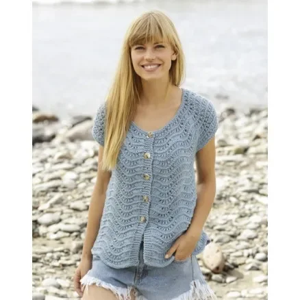 Shore Line Cardigan by DROPS Design – Cardigan Stick-mönster str. S – XXXL Begränsad tid