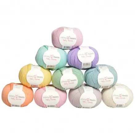 Snabb leverans Infinity Hearts Baby Merino Garnpaket 05 Pastellfärger – 10 st