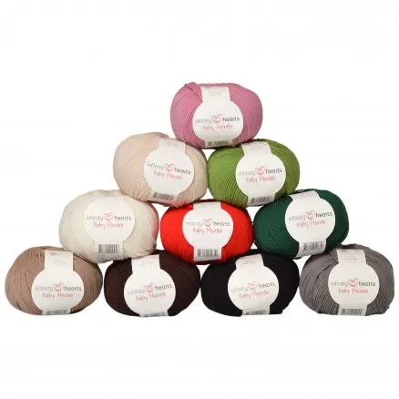 Fri frakt Infinity Hearts Baby Merino Garnpaket 01 Jul – 10 st