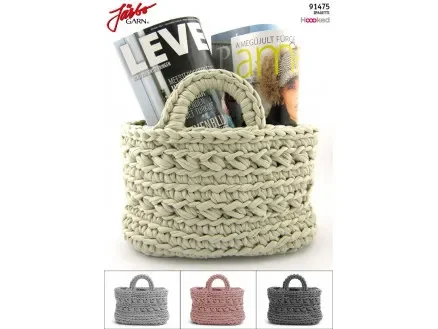 Säker betalning Hoooked Revisto Tidningskorg – Korg Virk-mönster 28x18 cm