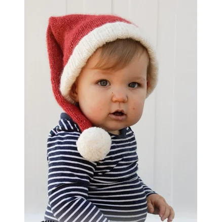Sleepy Santa Hat by DROPS Design – Baby Tomteluva Stickmönster str. 0/1 mån -2 år Fynd