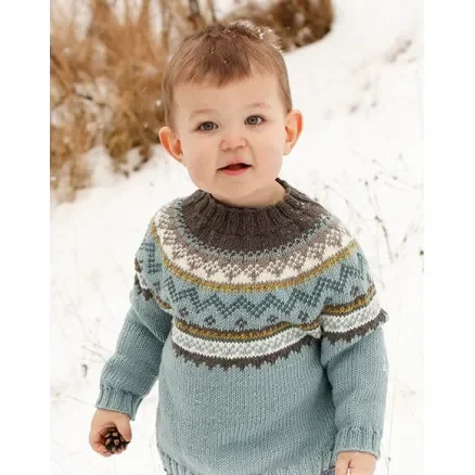 Edge of the Woods Jumper by DROPS Design – Tröja Stickmönster str. 2-12 år Sänkt pris